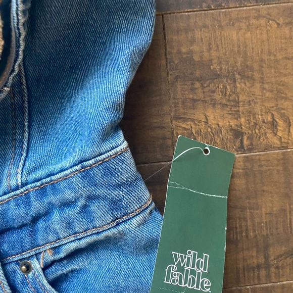 Wild Fable Tube Cargo denim wide leg Jumpsuit bandeau strapless - Picture 11 of 16